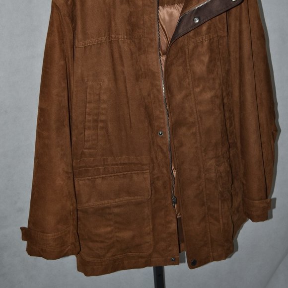 LONDON FOG BROWN SUEDE FOUR POCKETS SIZE XL - Picture 2 of 5